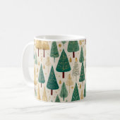 Mug Élégant Pastel Green Gold Motif de Noël (Devant gauche)