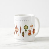MUG ÉLÉGANT PASTEL ROUGE ÉTOILE VERT CHIRSTMAS ORNAMES (Devant droit)