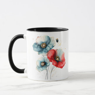 Mug Elegant Pastel Watercolor Floral Illustration