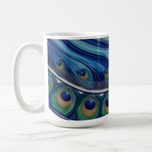 Mug Elégant Peacock Feather Mandala (Gauche)