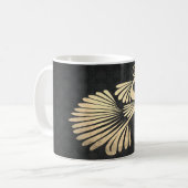 Mug Elégant Peacock Or, Damas Noir (Devant gauche)