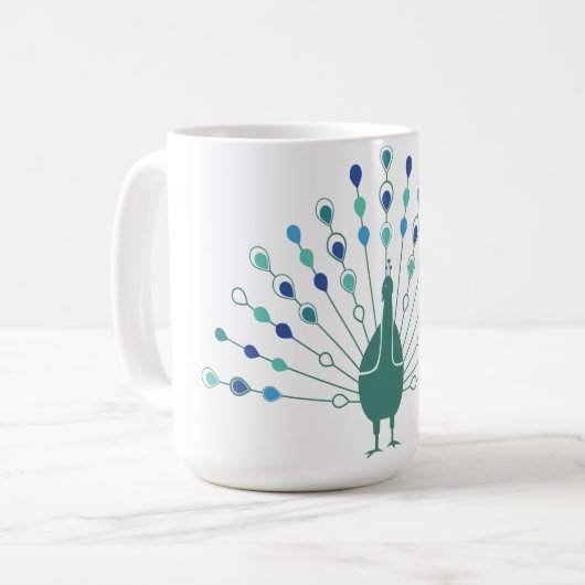 Mug Elegant Peacock Silhouette (Devant gauche)