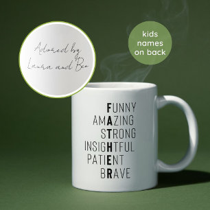 Mug Élégant Père Définition Personnalisé Enfants Noms