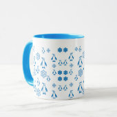 Mug Élégant Pingouins Bleus avec Motif de flocons de n (Devant gauche)