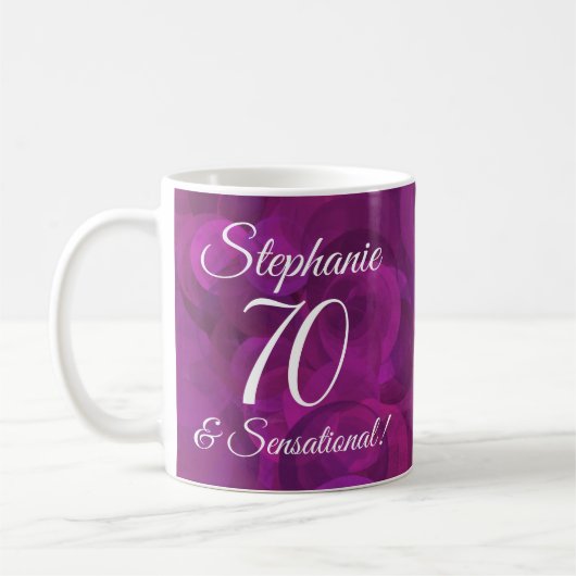 Mug Elegant Pink 70 et Anniversaire sensationnel (Gauche)