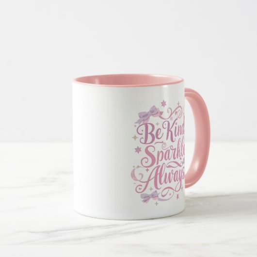Mug Elegant Pink and Purple Sparkle Script (Devant droit)