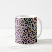 Mug Elegant Pink Blue Gold Glitter Black Leopard (Devant droit)