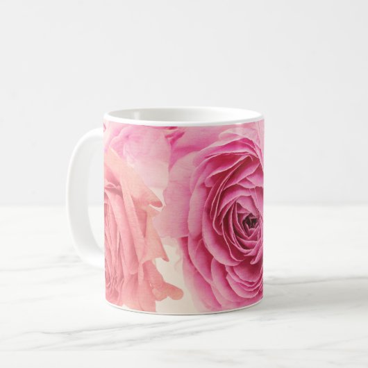 Mug Elegant pink bouquets (Devant gauche)