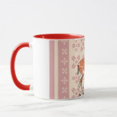 Mug Elegant Pink Doe-patterned Christmas (Gauche)