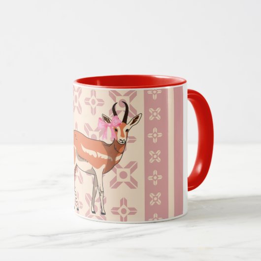 Mug Elegant Pink Doe-patterned Christmas (Devant droit)