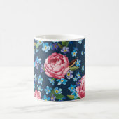 Mug Élégant Pink Peonies Arrière - plan rétro (Centre)