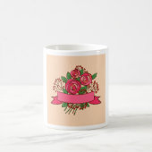 Mug Elegant Pink Rose Floral Bouquet (Centre)