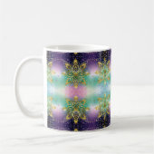 Mug Élégant Pink violet vert vacances Snowflakes étoil (Gauche)