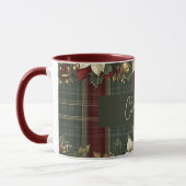 Mug Élégant Plaid & Poinsettia Joyeux Nom de Noël (Gauche)