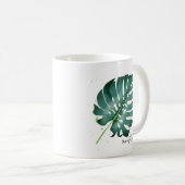 Mug Élégant Plante de la Feuille de Monstère Verte (Devant droit)