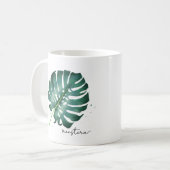 Mug Élégant Plante de la Feuille de Monstère Verte (Devant gauche)