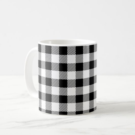 Mug Élégant plat de buffle blanc et noir (Devant gauche)