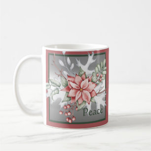 Mug Elégant poinsettia aquarelle personnalisée Hol de 