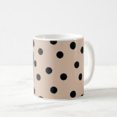 Mug Elégant point noir sur beige (Devant droit)
