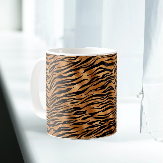 Mug Élégant Poster de animal de tigre de cuivre