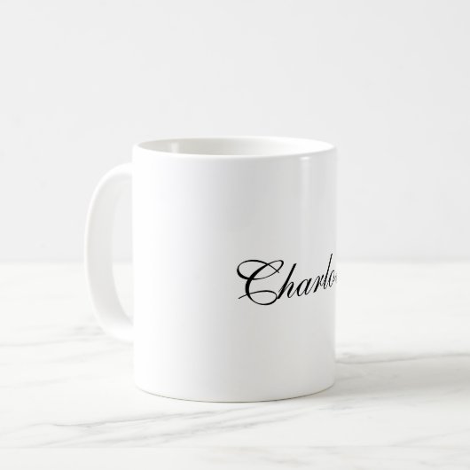 Mug Élégant Professionnel Ajouter un nom Noir clair Bl (Devant gauche)