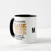 Mug Élégant PROPRIÉTAIRE D'AFFAIRES NOIRES Monogramme  (Devant gauche)
