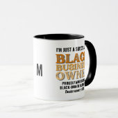 Mug Élégant PROPRIÉTAIRE D'AFFAIRES NOIRES Monogramme  (Devant droit)