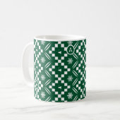 Mug Élégant pull de Noël Motif vert sans couture (Devant gauche)