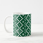 Mug Élégant pull de Noël Motif vert sans couture (Gauche)
