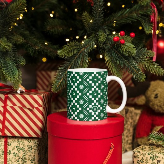 Mug Élégant pull de Noël Motif vert sans couture