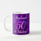 Mug Elégant Purple 50 et Fabuleux Année Personnalisée (Gauche)