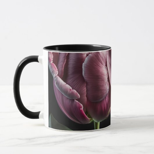 Mug 'Elegant Purple Tulip' 15 ou 18 oz (Gauche)