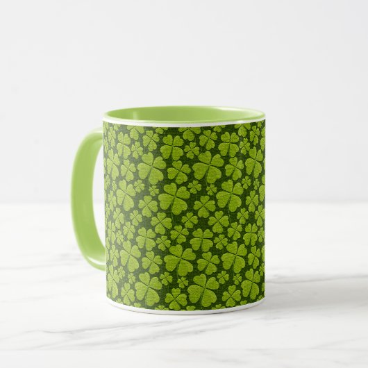 Mug Élégant quatre feuilles de trèfle floral (Devant gauche)