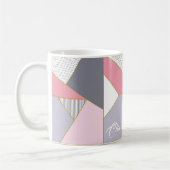 Mug Élégant rayures géométriques pastel pois (Gauche)