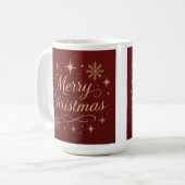 Mug Elegant Red and Gold Merry Christmas Festive  (Devant gauche)