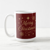 Mug Elegant Red and Gold Merry Christmas Festive  (Gauche)