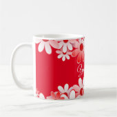 Mug Elegant Red White Floral Wedding (Gauche)