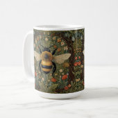 Mug Elégant rétro bumblebee boho botanique floral art (Devant gauche)