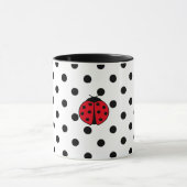 Mug Élégant rétro Ladybugs et pois (Centre)