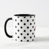 Mug Élégant rétro Ladybugs et pois (Gauche)