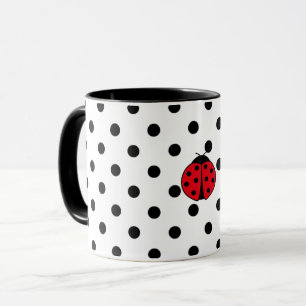 Mug Élégant rétro Ladybugs et pois