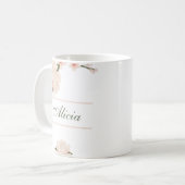 Mug Élégant Romantique Blush rose Floral Bridesmaid Ca (Devant gauche)
