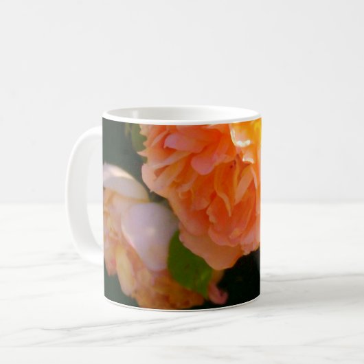 Mug Elégant romantique Pêche Rose jaune orange floral (Devant gauche)