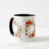 Mug Élégant Rose 3D, abeilles et beauté botanique (Devant gauche)
