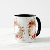 Mug Élégant Rose 3D, abeilles et beauté botanique (Devant droit)