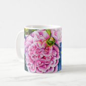 Mug Elégant rose blanc classique aquarelle floral (Devant gauche)