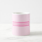 Mug Élégant rose clair rayé Fancy Initiale (Centre)