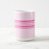 Mug Élégant rose clair rayé initial (Centre)