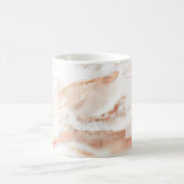 Mug Élégant Rose de cuivre or huile marbre Monogramme (Centre)