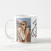 Mug Elégant Rose Gold & Black Photo 21e anniversaire  (Gauche)